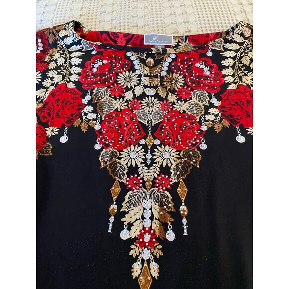 JM Collection Dress Women Plus Size 1X Boat Neck Black Party Dress Formal Fancy - Picture 9 of 9